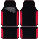CAR PASS front mat overhead view showing black-red style and protective benefit