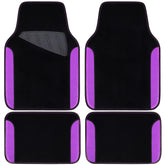 CAR PASS front mats overview showing clean coverage and stylish purple accent