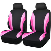 CAR PASS front packaging showing two pink and black seat covers, stylish protection