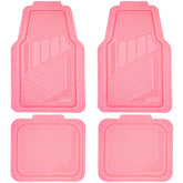 CAR PASS front mats overhead view showing full coverage and stylish pink protection