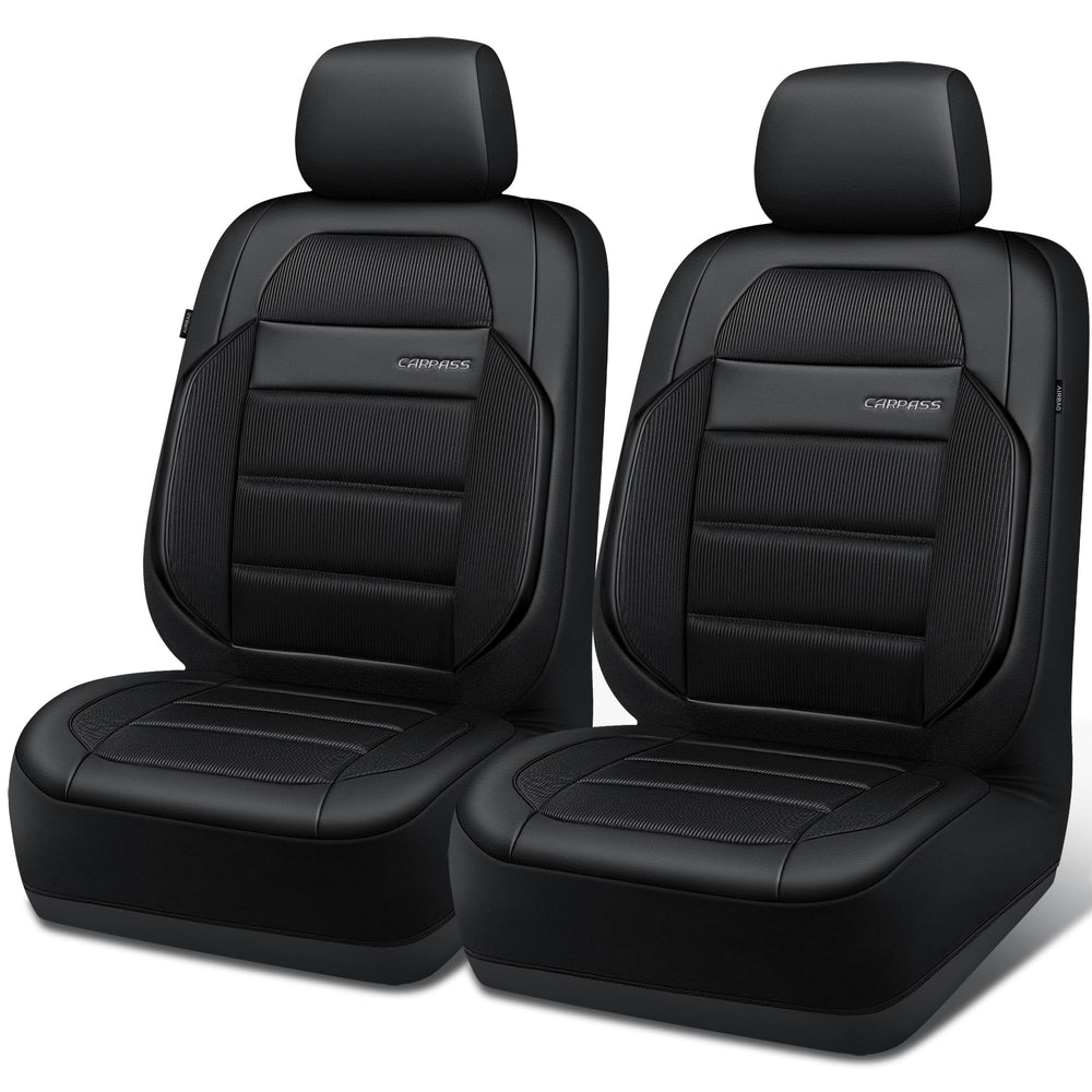 CAR PASS front seat cover front view showing clean look and protective benefit