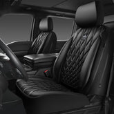 CAR PASS front seat cover full view showcasing sleek all-black protection and style