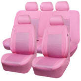 CAR PASS front seat cover in pink showing full fit and protection