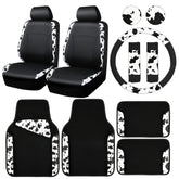 CAR PASS front seat covers cow print protecting seats and adding style