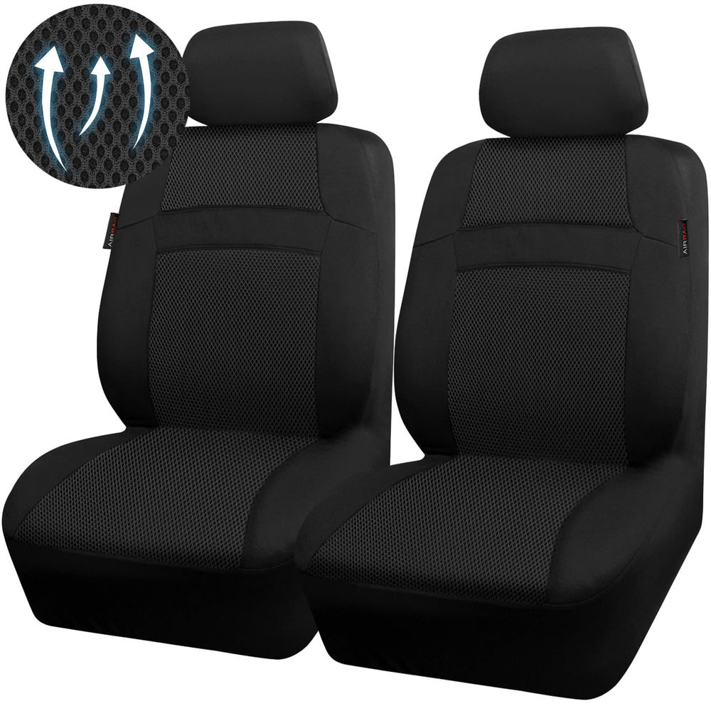 CAR PASS front view showing two covered front seats and a clean interior benefit