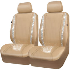 CAR PASS front seat covers full view showing sparkling rhinestones and elegant fit