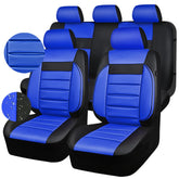 CAR PASS front seat full set installed showing sporty blue black look and protection