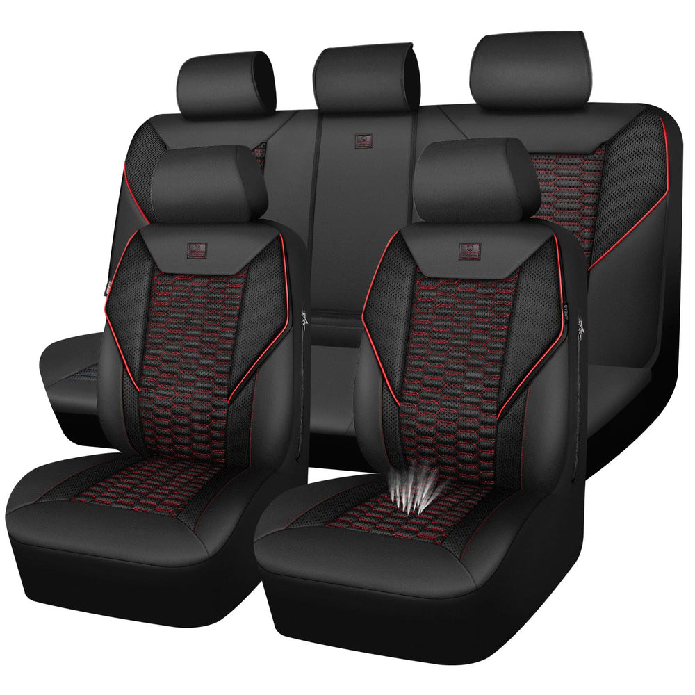 CAR PASS front seat full view showing sporty black and red protection