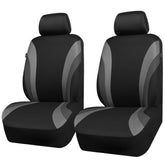CAR PASS full front seats view showing sporty gray design and improved cabin style