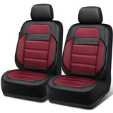 CAR PASS front view burgundy covers showing full-seat protection and style