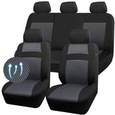CAR PASS front view showing charcoal full seat cover improving cabin style