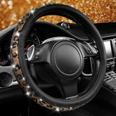 CAR PASS front view of gold leopard cover showing glam finish and added style