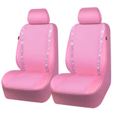 CAR PASS front view pink seat covers showing glitter and fitted protection