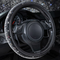 CAR PASS front view of steering wheel cover showcasing sparkle and style benefit