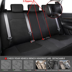 CAR PASS headrest stitching detail illustrating neat seams and durable construction benefit