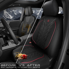 CAR PASS covers installed on SUV front seats demonstrating universal fit