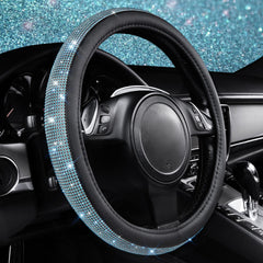 CAR PASS close-up of blue rhinestones highlighting durable metal frames and shine