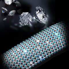 CAR PASS side profile showing full rhinestone band and black leather contrast