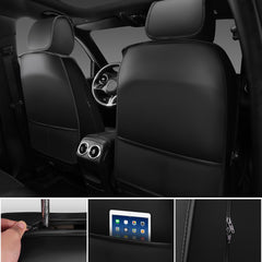 CAR PASS installed seat cover on driver side demonstrating fit and safety