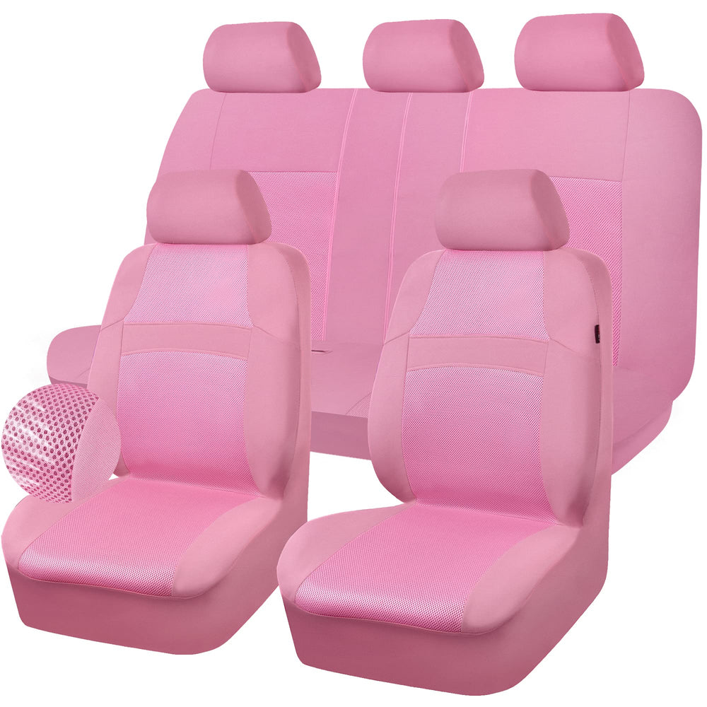 CAR PASS front view full-set showing all seats covered with girly pink for stylish protection