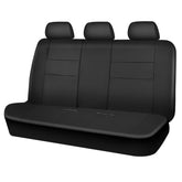 CAR PASS rear seat cover front view showing full bench protection and sleek look