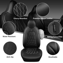 CAR PASS textured faux leather detail highlighting breathable, comfortable surface