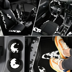 CAR PASS steering wheel cover cow print improving grip and appearance