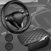 CAR PASS front view steering wheel cover showing fit and luxury look for comfort