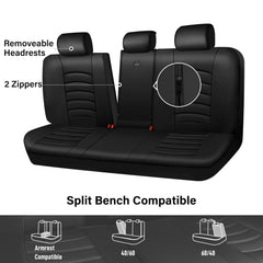 CAR PASS zipper split detail allowing access to seat fold and center armrest