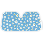 Carbella blue daisy front view showing full floral sunshade and fit benefit