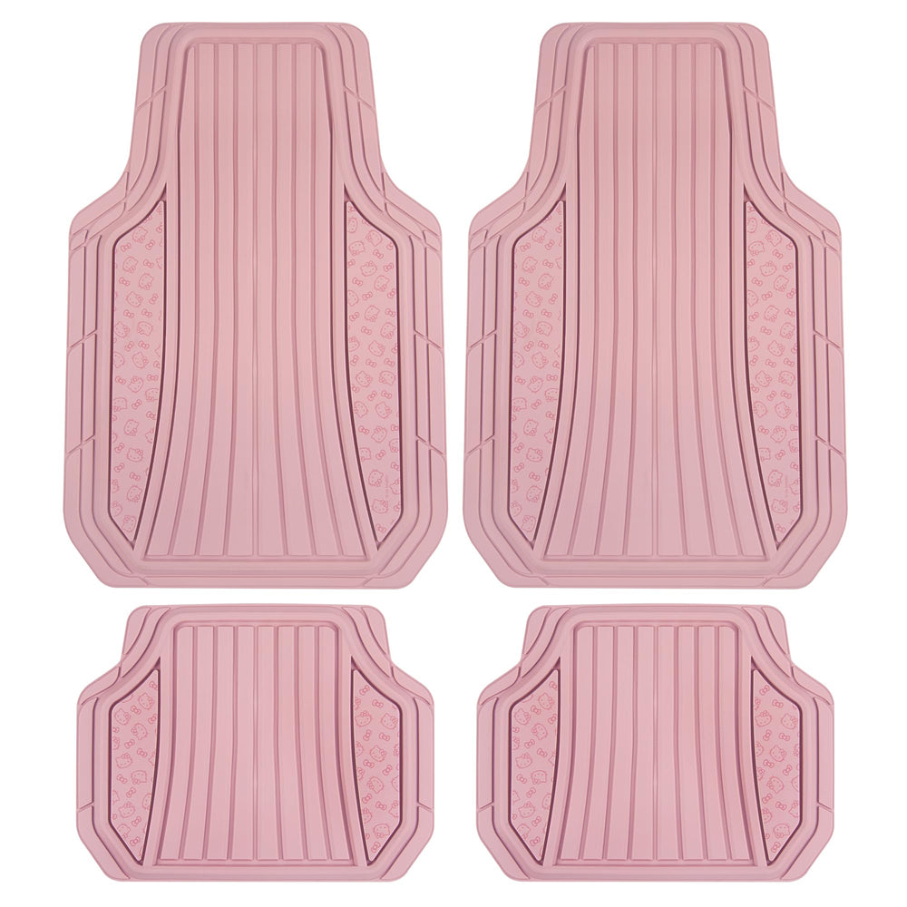 Carbella Hello Kitty front mats overhead view showing full coverage and cute design