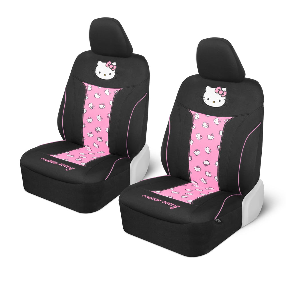 Carbella Hello Kitty full front seat cover view showing pink design and protection