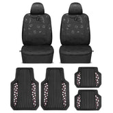 Carbella Hello Kitty front seat covers shown on seats for stylish protection