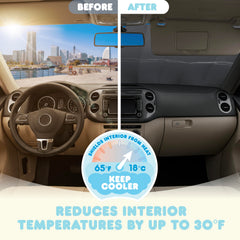 Carbella Hello Kitty installed in windshield demonstrating interior heat reduction