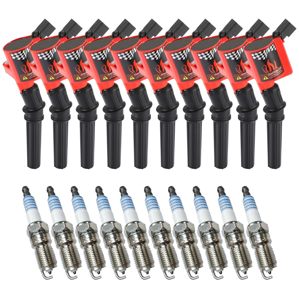CarBole front packaging kit showing ten coils and ten plugs, easy replacement