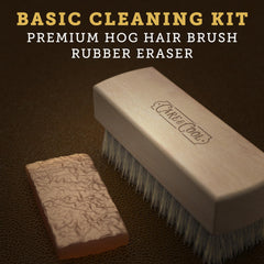 Care & Cool soft hog hair brush detail lifts nap and refreshes texture