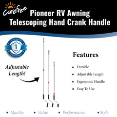 Carefree Pioneer crank in use on RV for easier awning deployment benefit