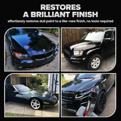 Carfidant before and after hood comparison showing restored gloss and visible scratch reduction