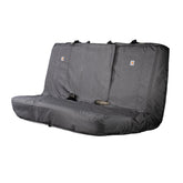 Carhartt front view of bench cover showing full-seat protection and easy cleanup