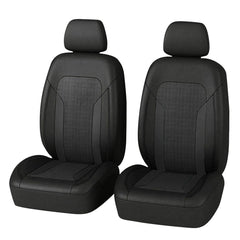 carleef front seat cover full view showing sleek black fit and cooling benefit