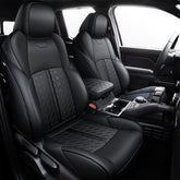 Carlimeki front seat view showing precise custom fit and elevated cabin look