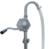 CARLKEMIAN front view of assembled drum pump showing full unit and handle for reliable transfer
