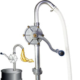CARLKEMIAN front view of barrel pump showing sturdy aluminum body and handle for durable transfers