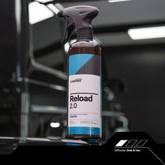 CARPRO Reload 2.0 spray nozzle close-up demonstrating controlled mist application benefit