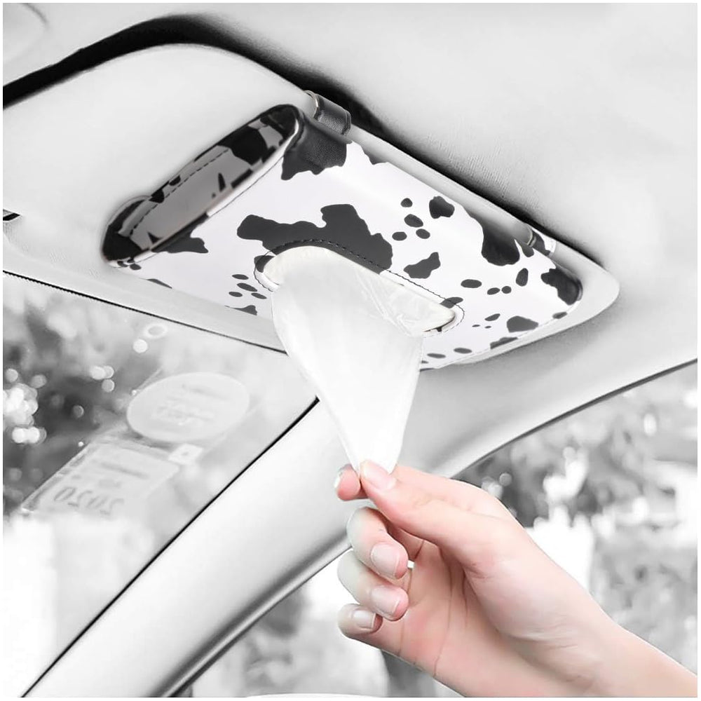 Carstuus cow-print front view showing stylish storage benefit