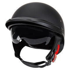 CARTMAN helmet front view showing matte black finish and DOT badge, stylish protection