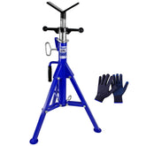 CARVALAX front view showing V-head and tripod base for stable pipe support