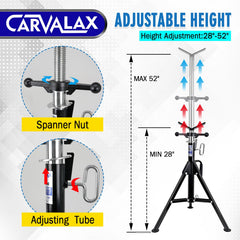 CARVALAX leg assembly detail highlighting reinforced tripod strength