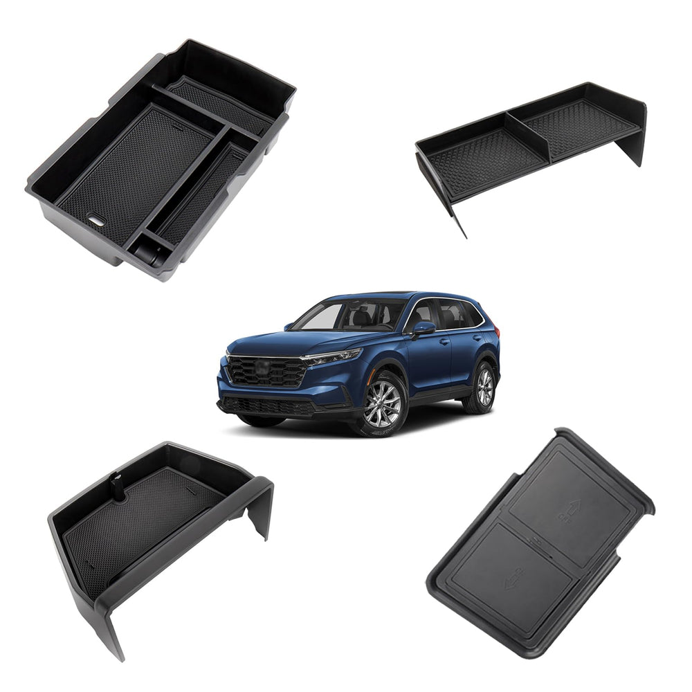 Carwiner front packaging showing all four organizer pieces and tidy benefits