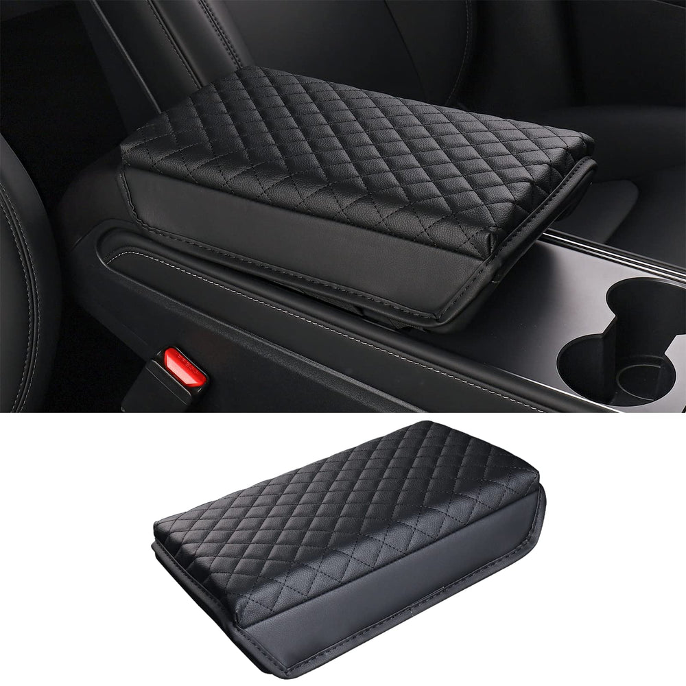 Carwiner front view of armrest cover showing neat fit and protection